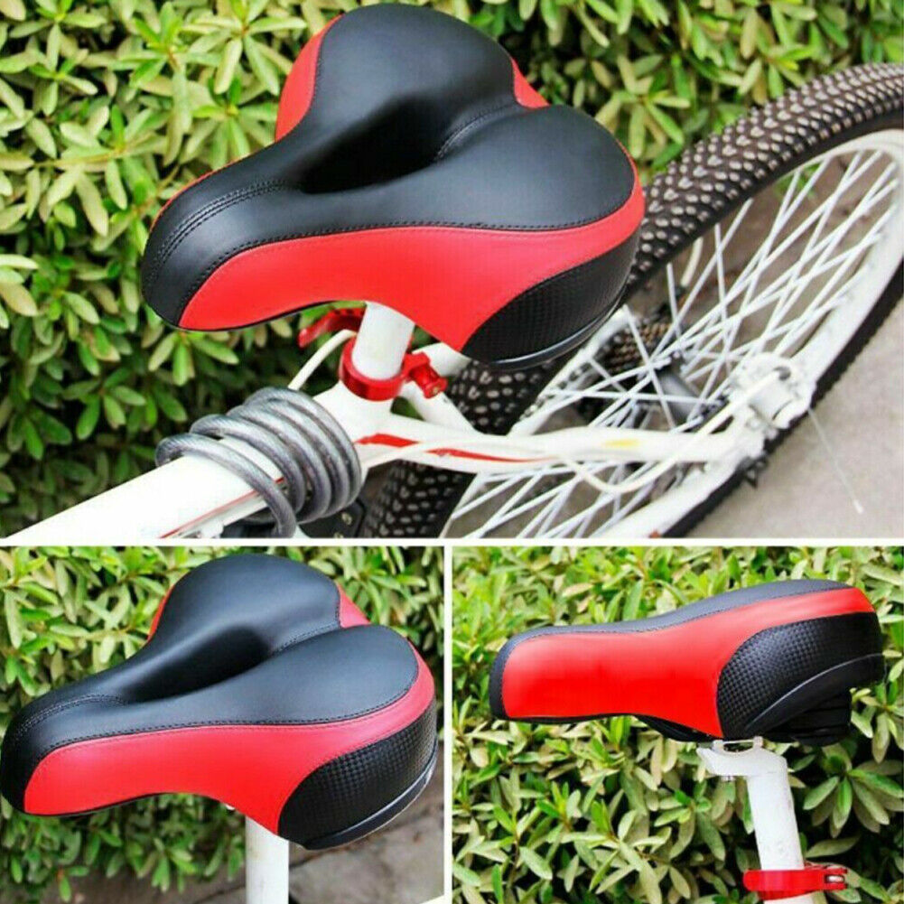 US 1-2 Pack Comfortable Bicycle Saddle Bike Seat Dual Shock Absorbing Cushion