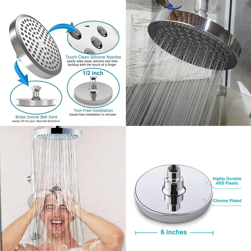 US Luxury Shower Head High Pressure Waterfall Bathroom Adjustable Angles