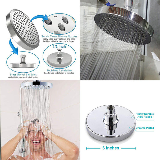 US Luxury Shower Head High Pressure Waterfall Bathroom Adjustable Angles
