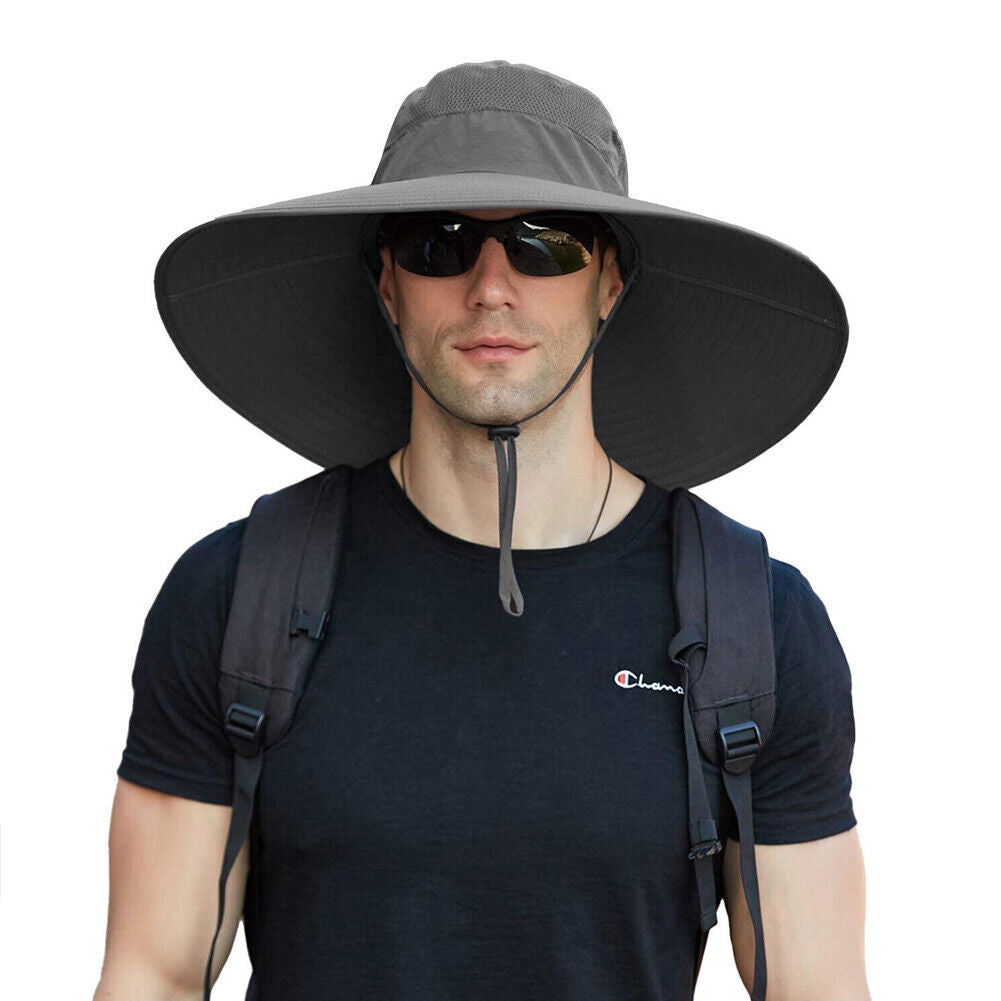 US 1~2 Pack Wide Brim Foldable & Adjustable Bucket Sunhat All Seasons Waterproof