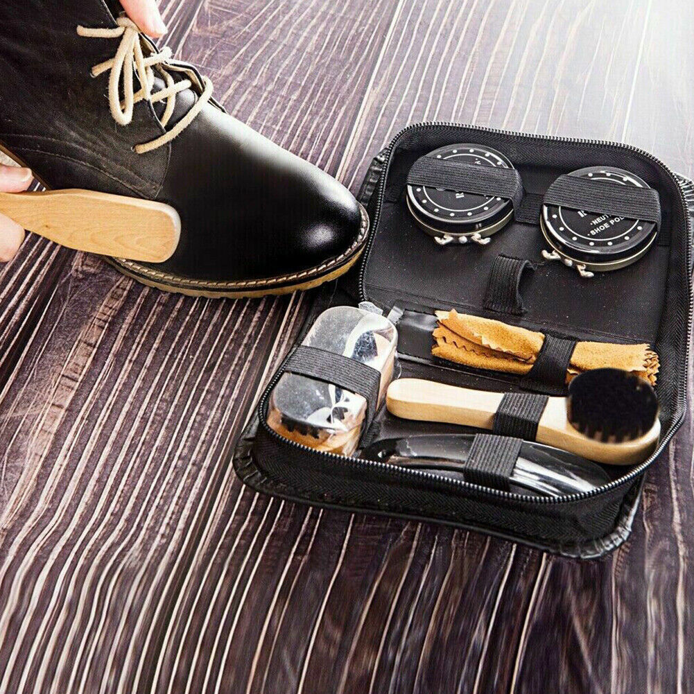 US Shoe Cleaning Polish Shine Care Kits Set For Leather Boots Shoes Sneakers