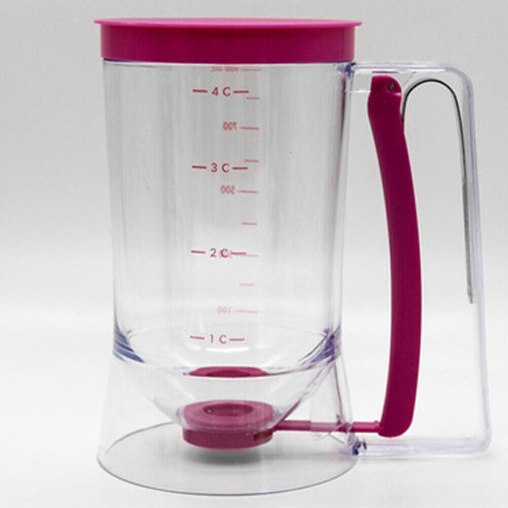 US 1-2Pc Pancake Batter Dispenser Cupcake Measuring Baking Kitchen Mix Tool900ml