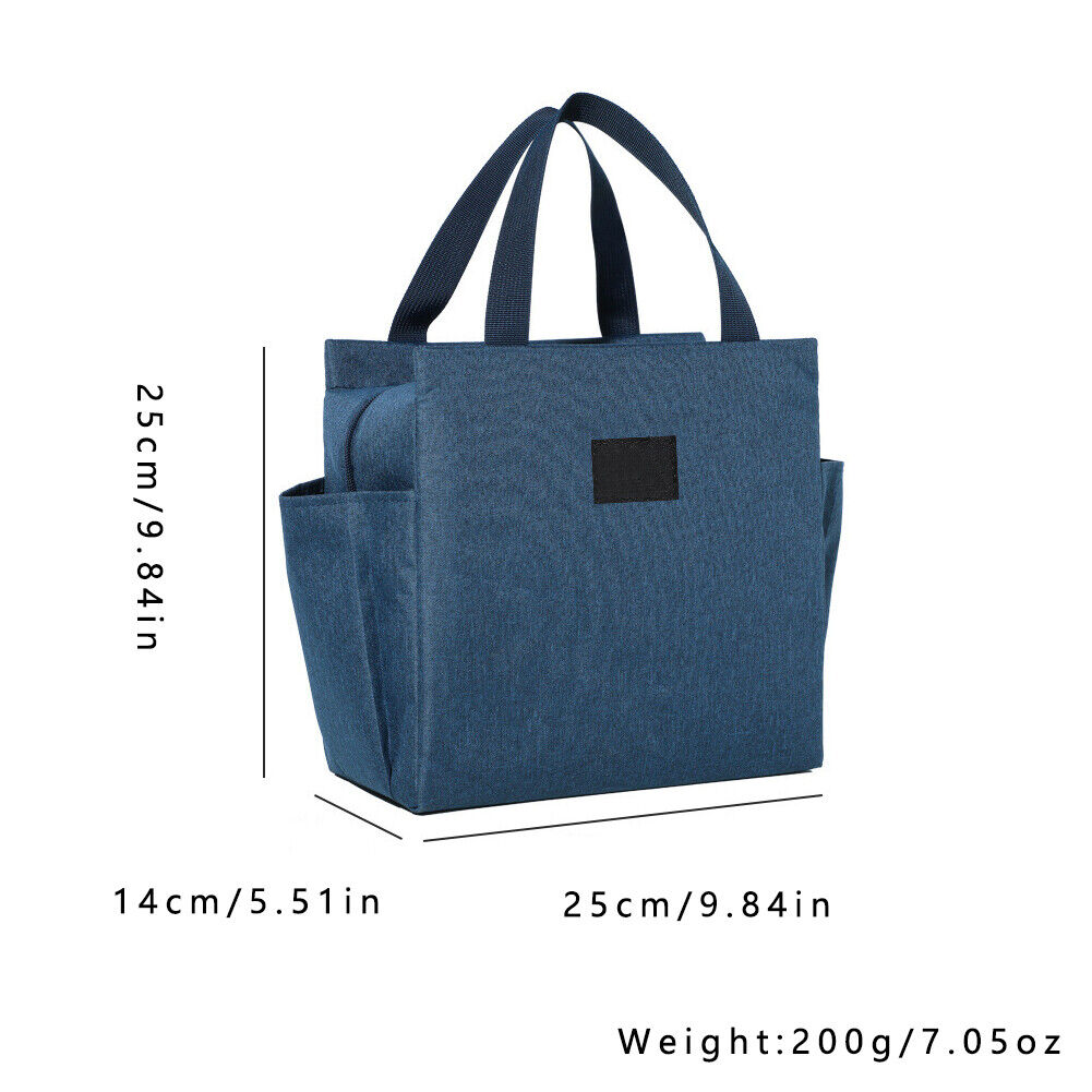 US 1-2 Pc Insulated Lunch Bag Thermo Cooler Hot Cold Box Kids Adults Work Office