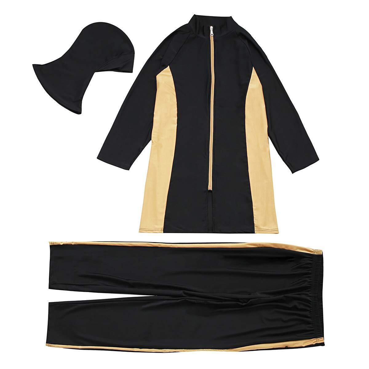 Women Muslim Traditional Oversize 2Set Swimsuit Highly Elastic Plus Swimwear Cap