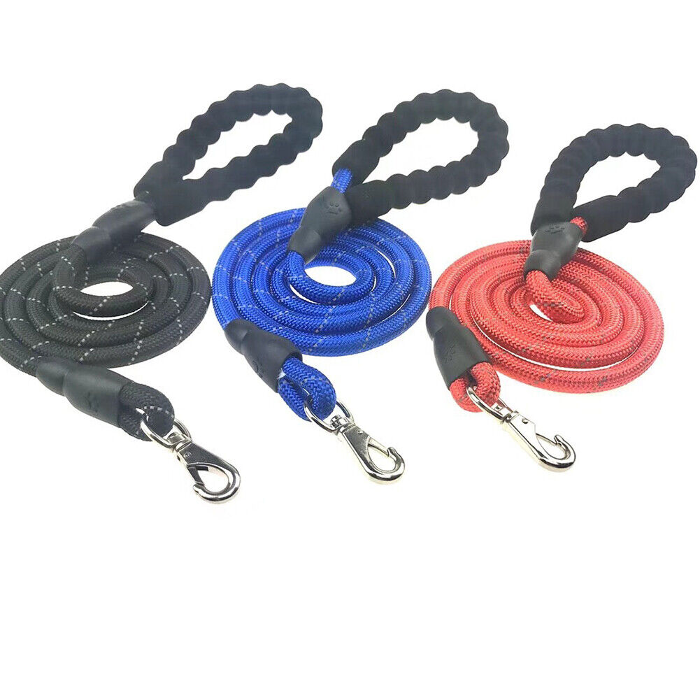 US 2-4 Pcs Heavy Duty Dog Leash Reflective Nylon Comfortable Soft Padded Handle