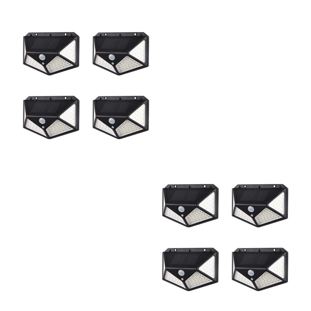 US 2-8 Pack 100LED Solar Power PIR Motion Sensor Wall Light 270º Outdoor Garden