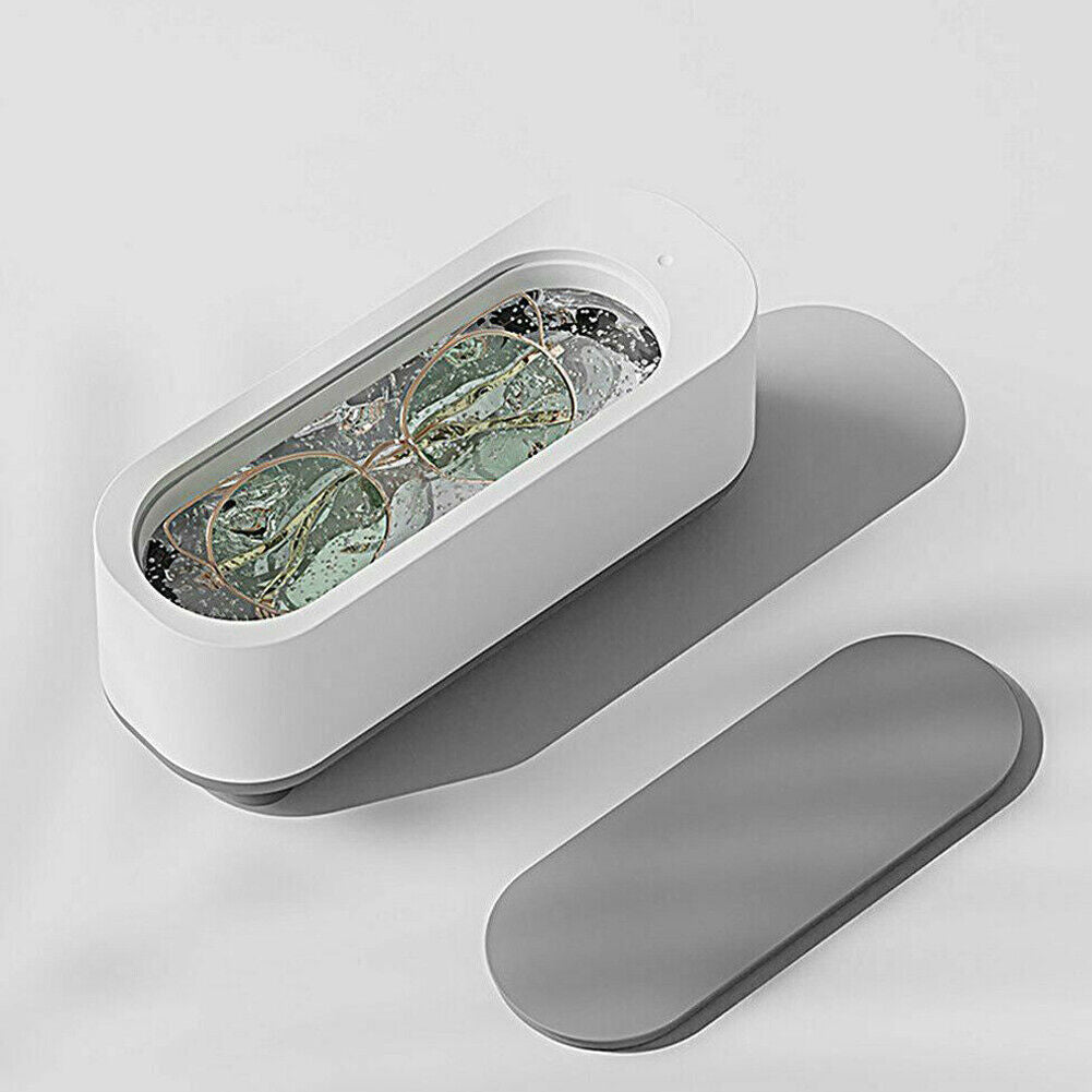 US 1-2 Pcs Ultrasonic Jewelry Cleaner Denture Glass Watch Ring Bath Tank Clean