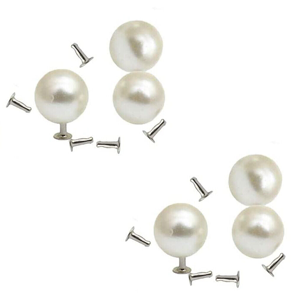 US 40~100Pc 6~12mm Half Hole Faux Pearl Rivet Studs Button DIY Accessories Pearl