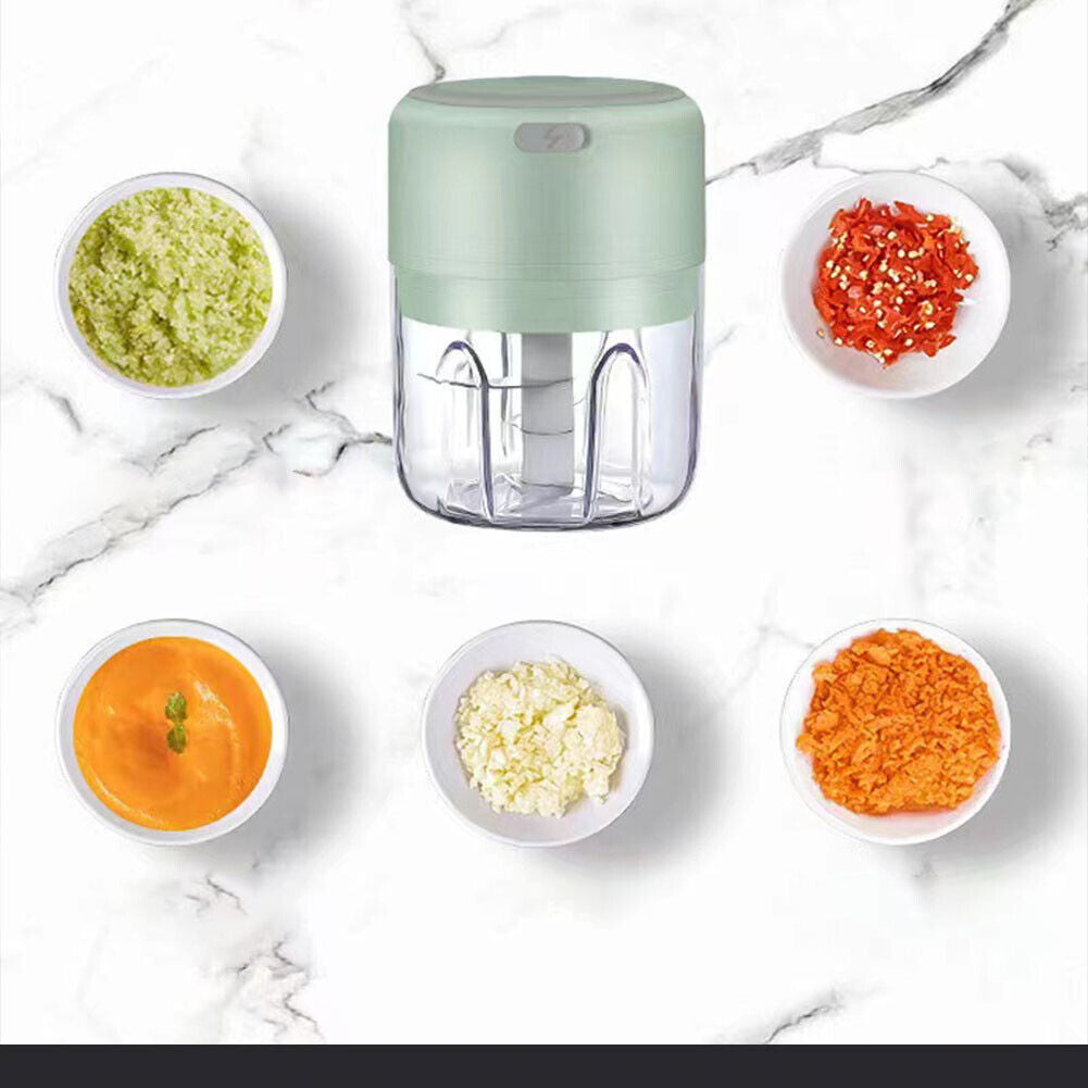 US 1-2 Pc 8.45oz/250ml Electri Mini Garlic Chopper Food Garlic Mincer Vegetable