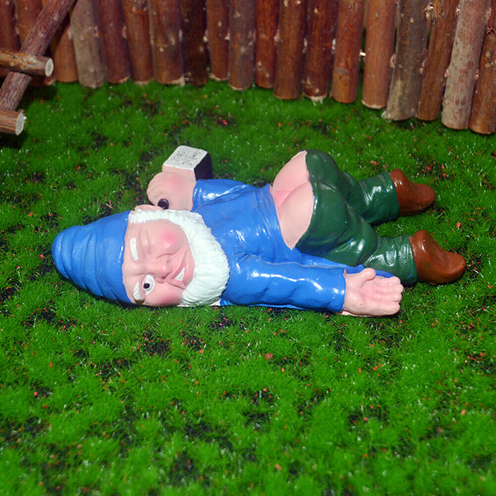 US 2 Pc Drunk Dwarf Garden Gnome Decoration Ornament Decor Yard Patio Lawn