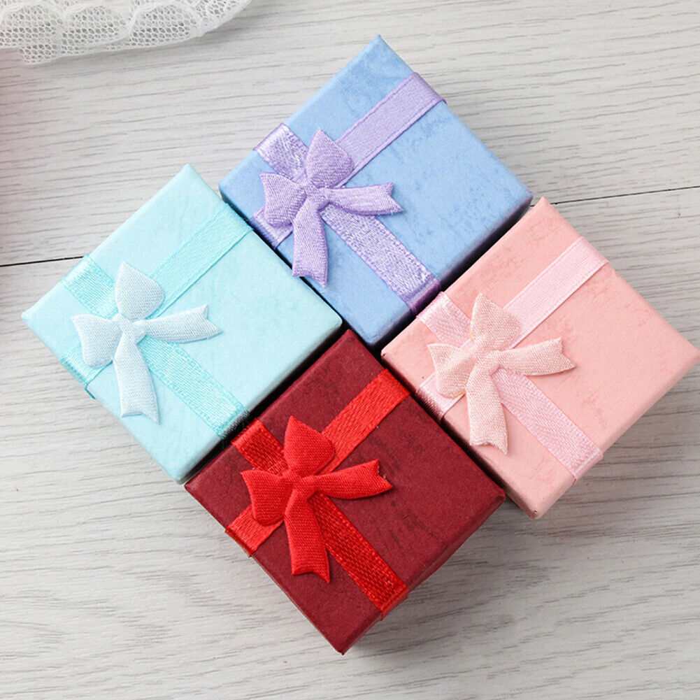 US 48-96 Pack Jewelry Gifts Boxes Rings Necklaces Earrings Cardboard Velvet Pad