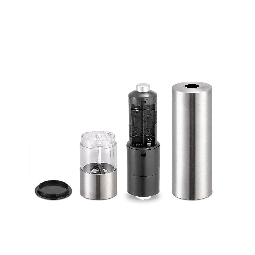 US 1-2 Pack Battery Operated Salt Pepper Grinder Set Mill Adjustable Coarseness