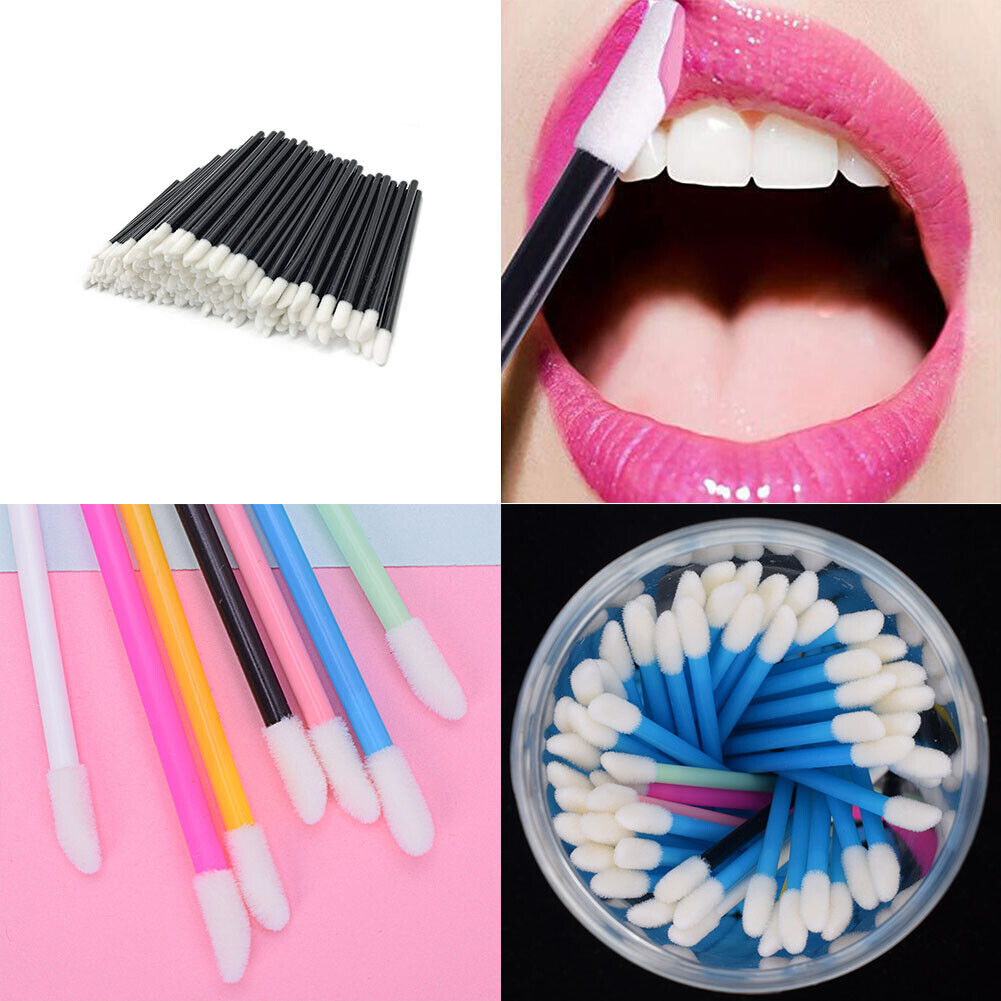 US 100-200 Pack Disposable Lip Brush Gloss Wands Applicator Makeup Cosmetic Tool