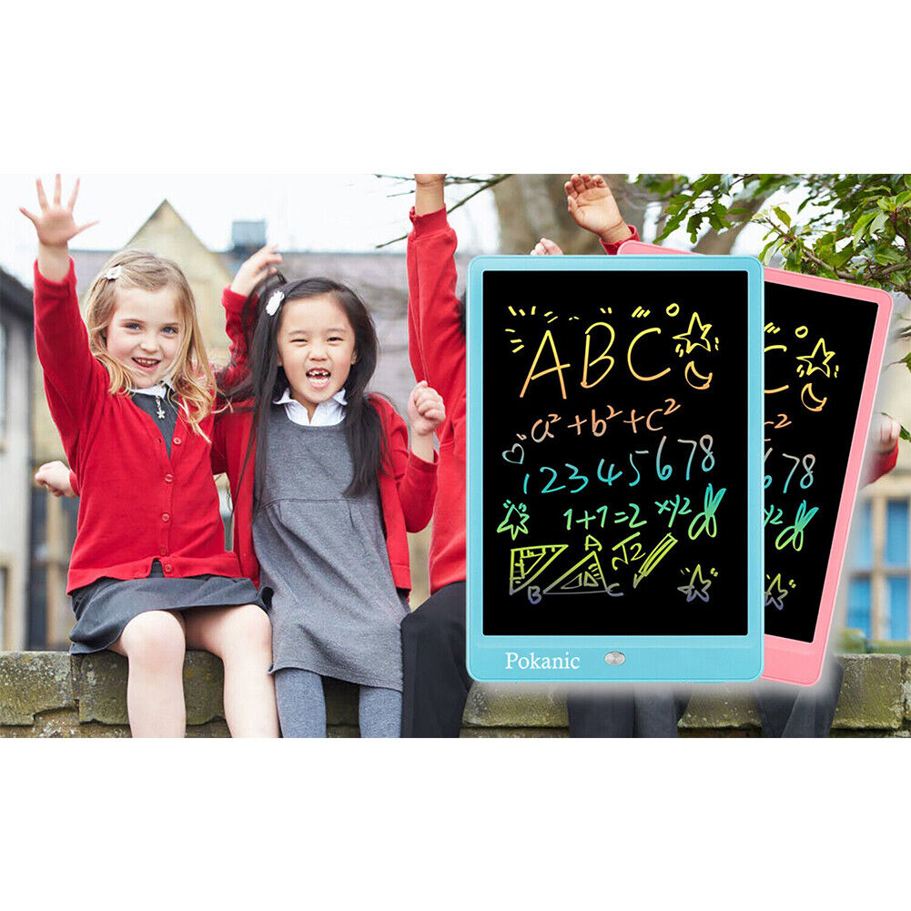 US 1-2 Pack 10 Inch LCD Kids Drawing Tablet Doodle Colorful Board Writing Toy