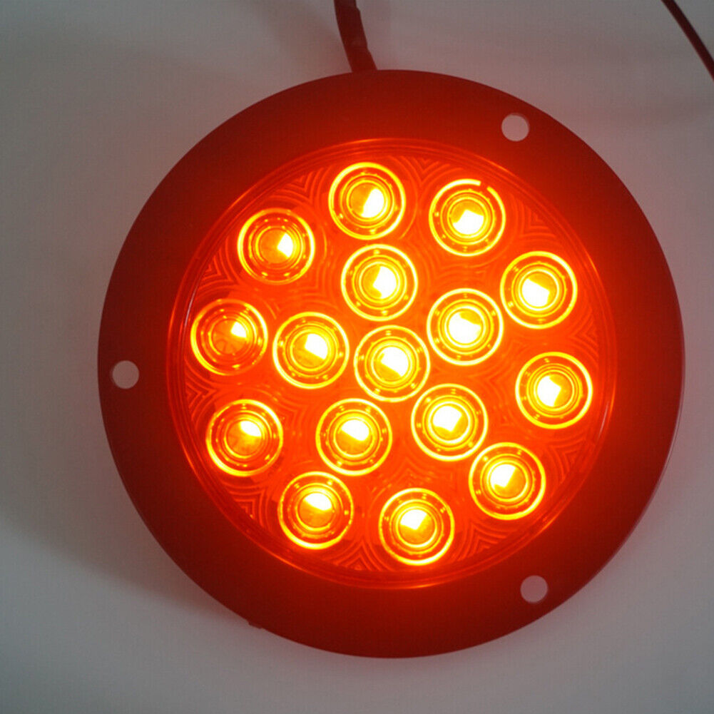 US 2-4 Pack 4" 16 LED Round Led Trailer Tail Brake Stop Turn Lights Waterproof