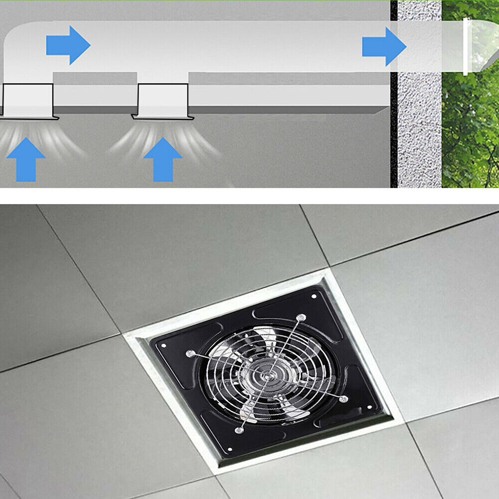 US 4~8'' Exhaust Fan Ventilation Extractor Fan Wall-Mounted Blower Anti-backflow