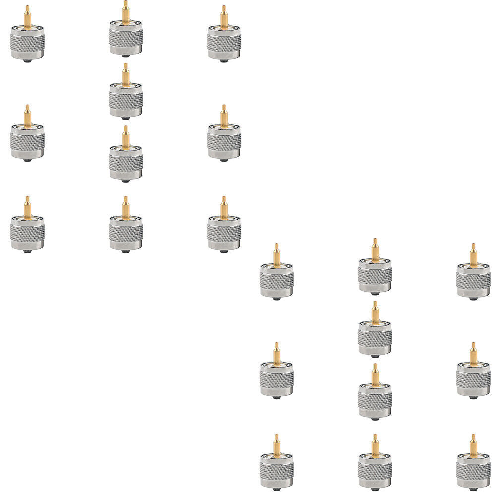 US 10-20 pcs Connector UHF Male PL259 Plug Crimp RG58 RG142 LMR195 RG400 Cable