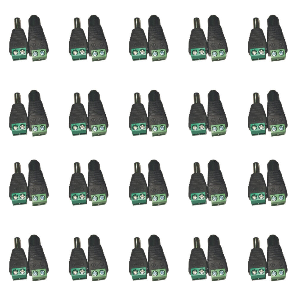 US 20-40 Pairs Female Male 12V DC Power Connector 5.5x 2.1mm Socket Jack Plug