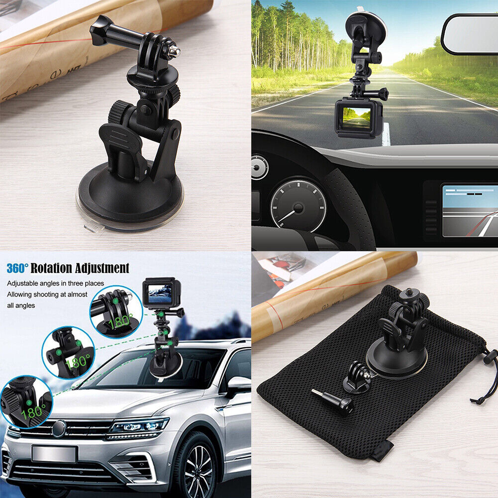 US 2-4Pc Adjustable Windshield Suction Cup CarMount Action Camera Bracket Holder
