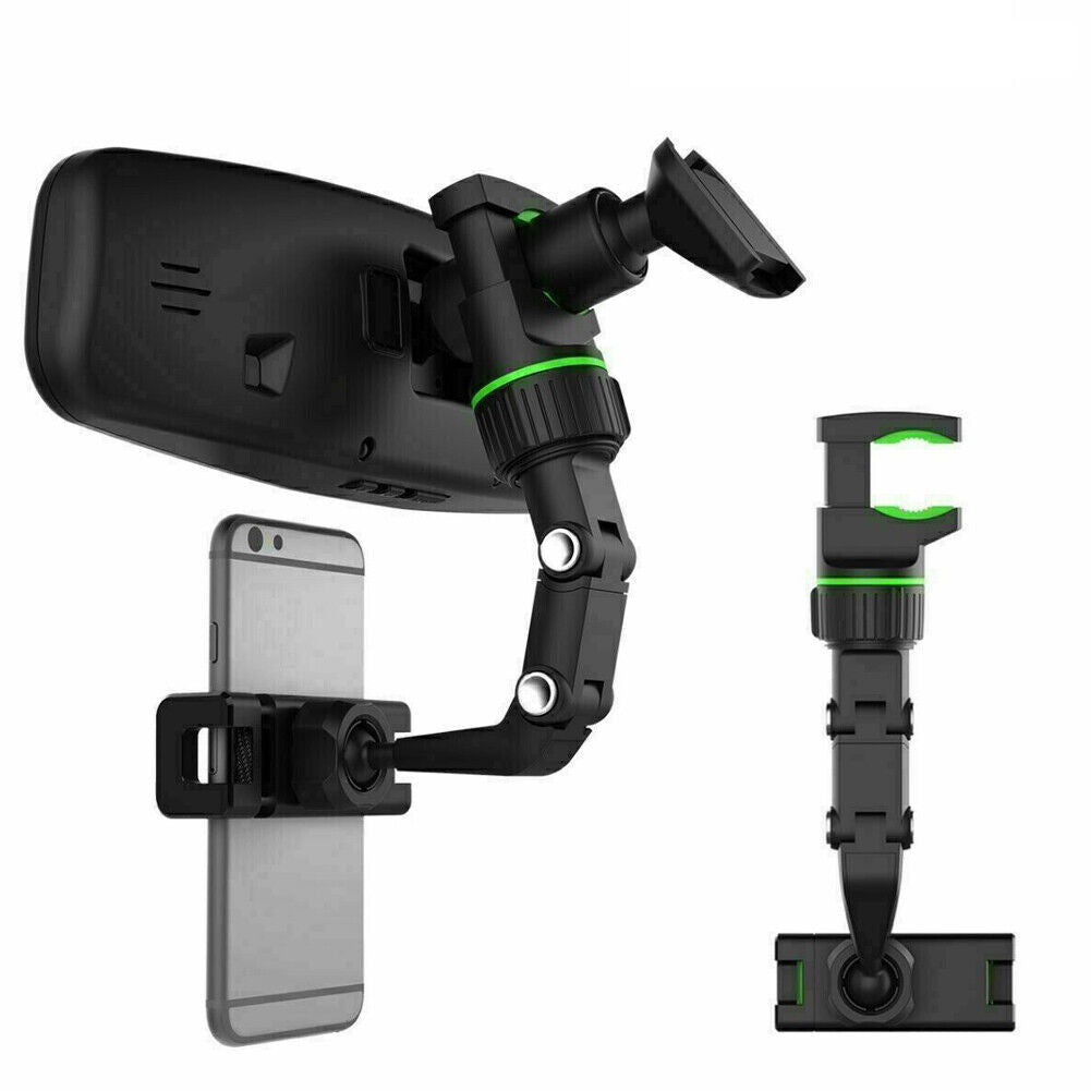 US 2-4 Multi-function Mirror Phone Holder Mount Car Rearview Rotation Adjustable
