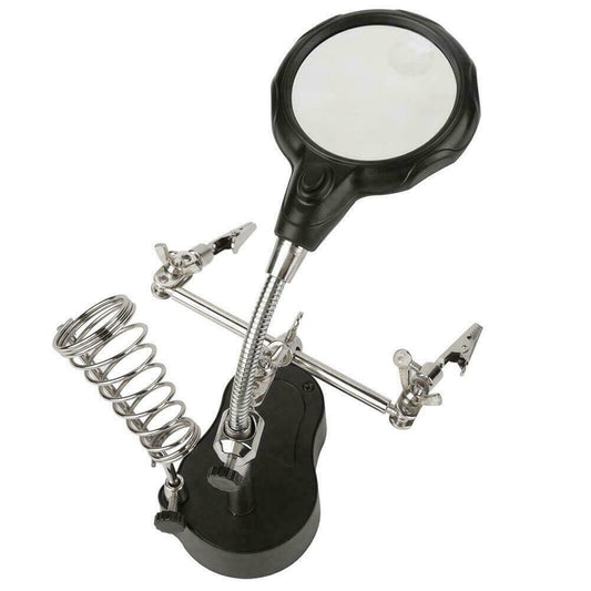 US 1-2 Pc Helping Hand Magnifier Work Station Soldering Solder Iron Stand Holder