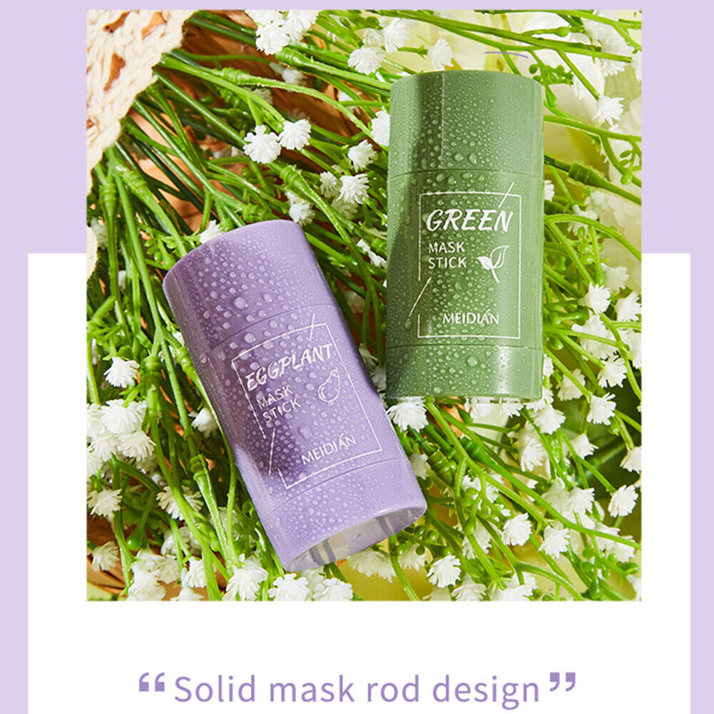 US 1-2Pack Green Tea/Eggplant Stick Mask Blackhead Remover Oil Control Cleansing