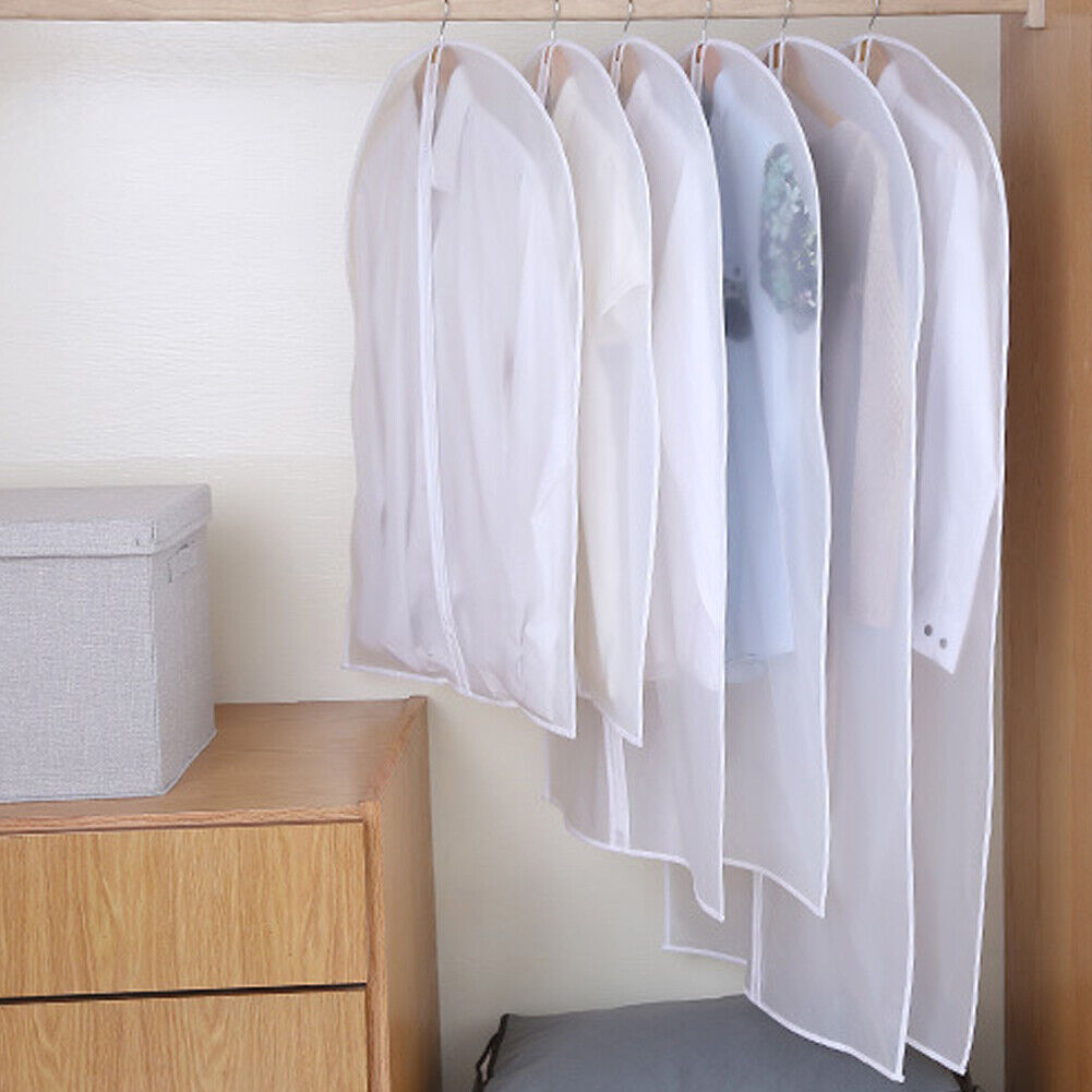 US 6-12Pc Hanging Garment Bag Lightweight Clear Full Zipper Suit Bags Dust Cover