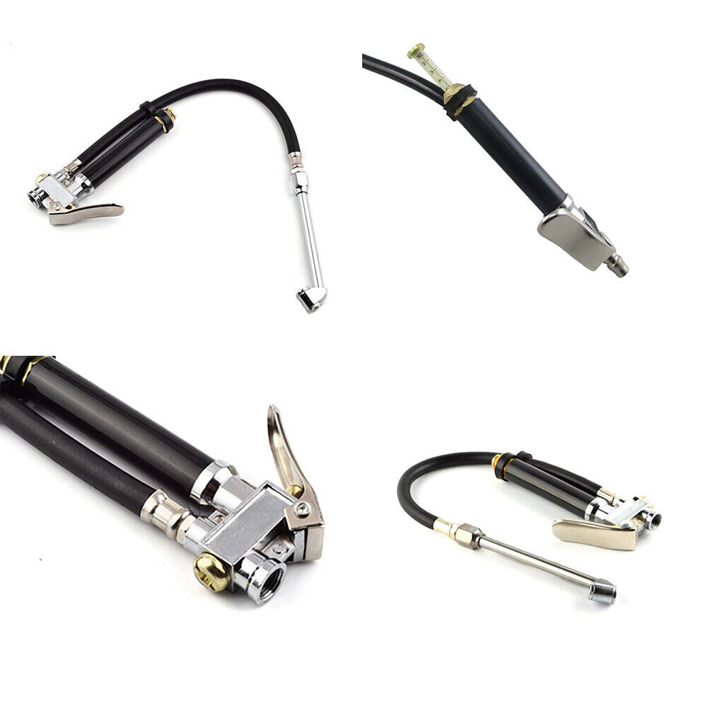 US 1-2 Pcs DUAL CHUCK TIRE INFLATOR with AIR PRESSURE GAUGE 10-120 PSI Rubber