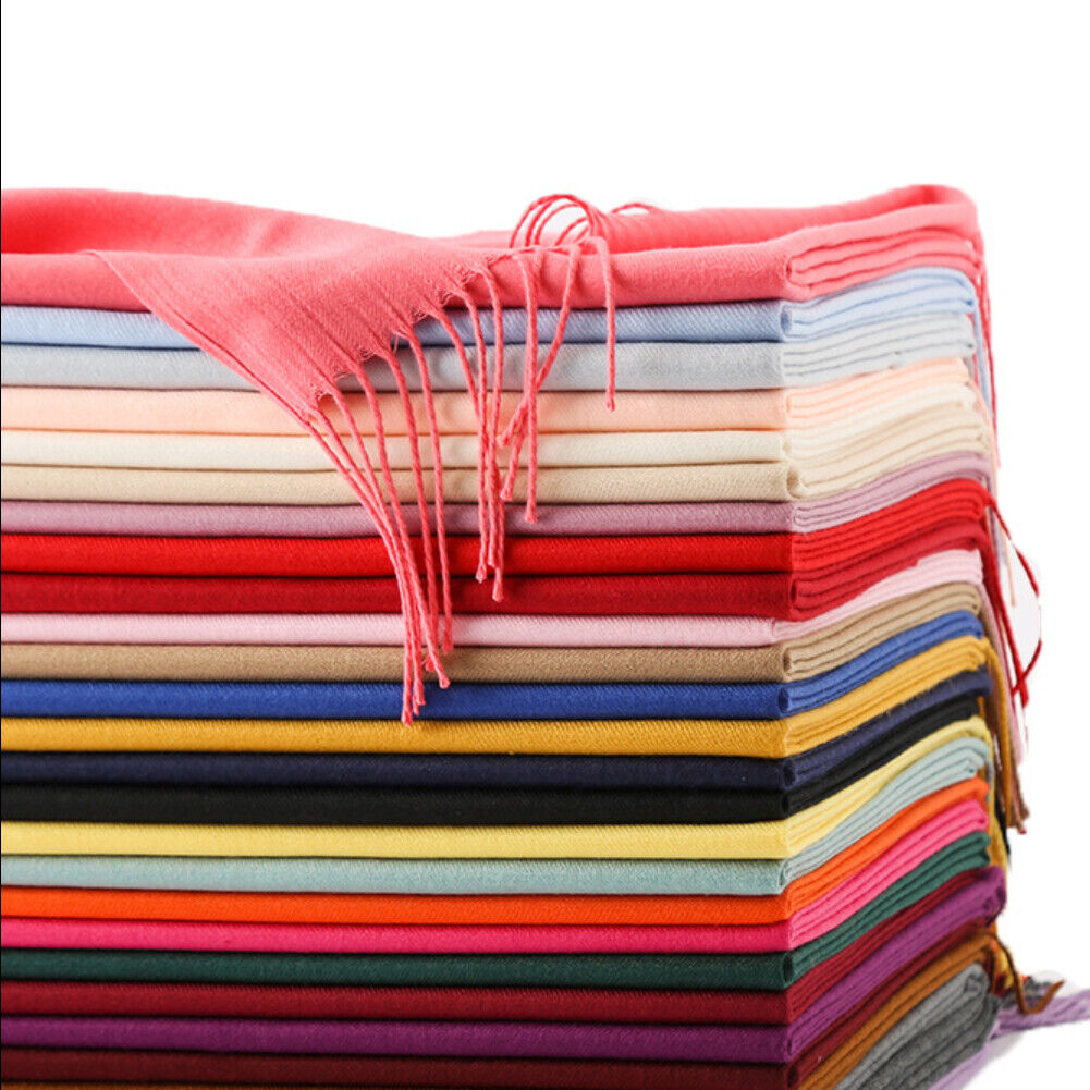 US Oversize Cashmere Scotland Wool Shawl Wrap Solid Blanket Mens Womens Scarf