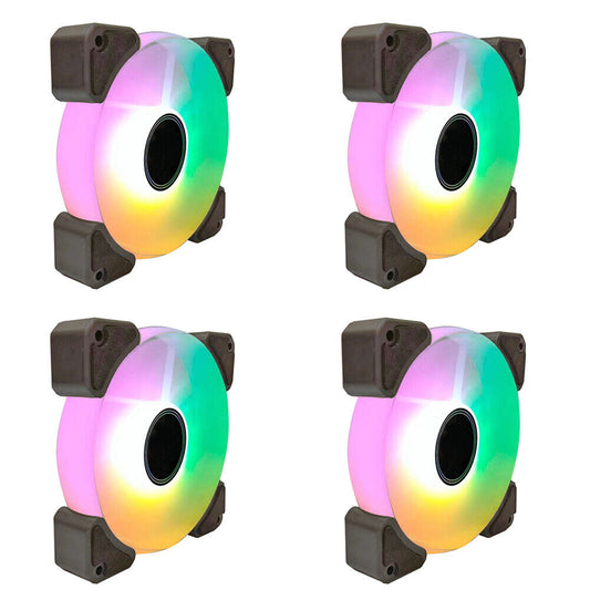 US 4-8 Pcs Computer Gaming Case RGB LED Fans Cooling Quiet Colorful Frame 120mm