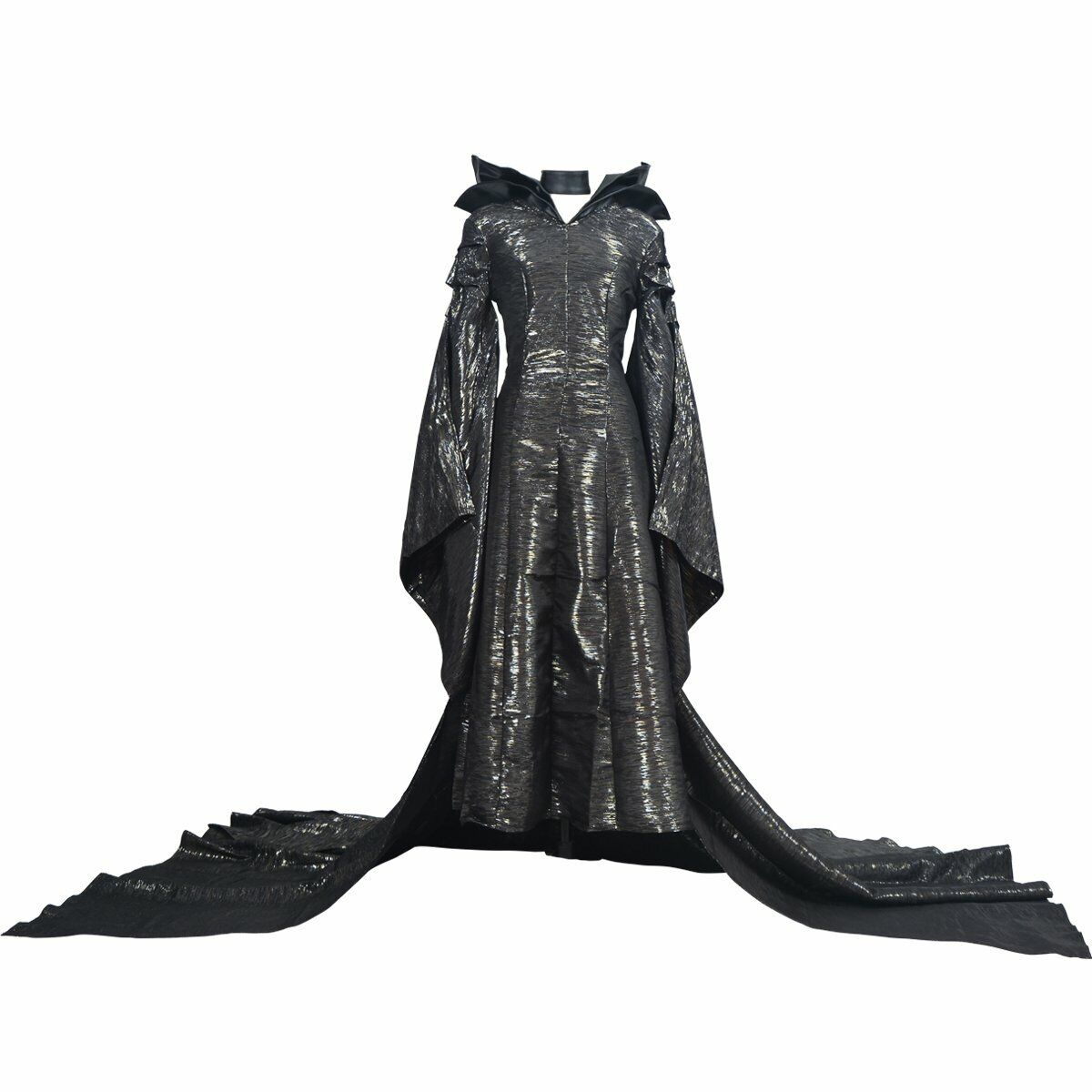 Angelaicos Women's Halloween Cosplay Show Long Black Dress Costume