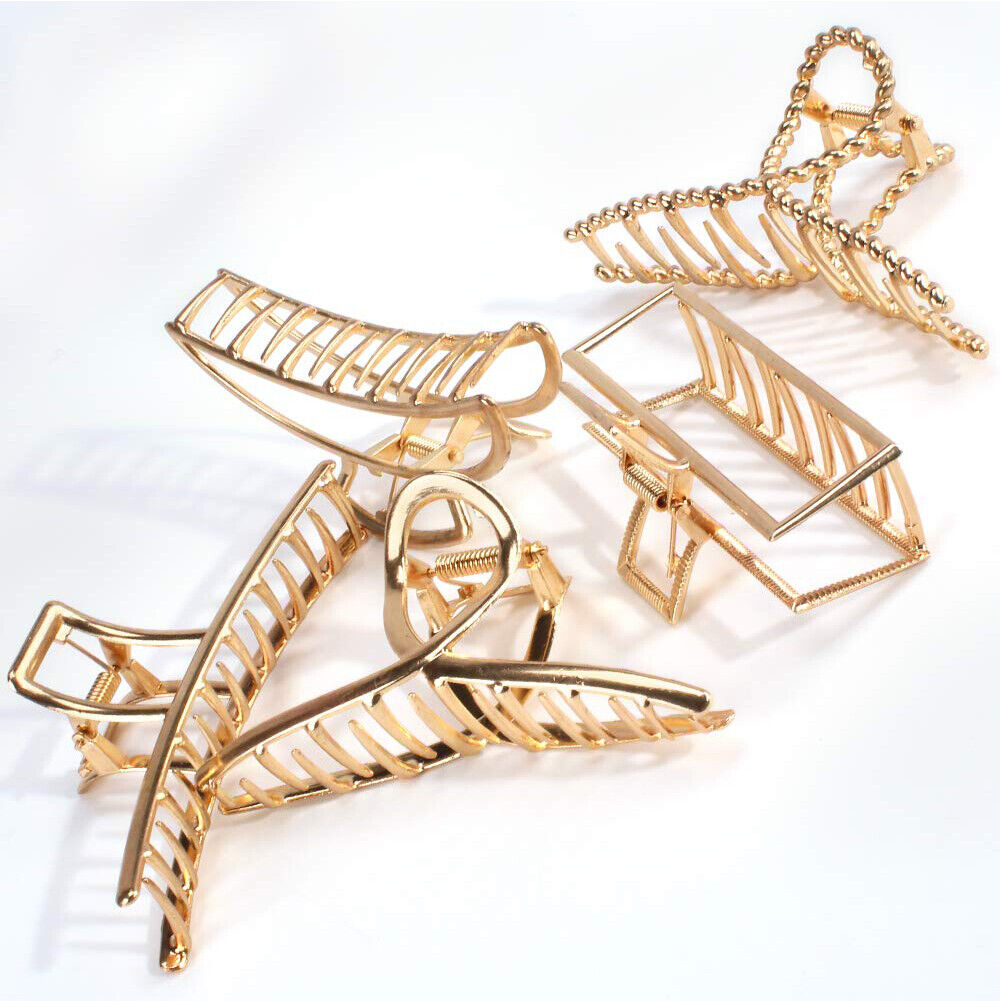 US 5-10 Pack Metal Jumbo Hair Claw Clip Large Strong Hold for Thick Hair Nonslip