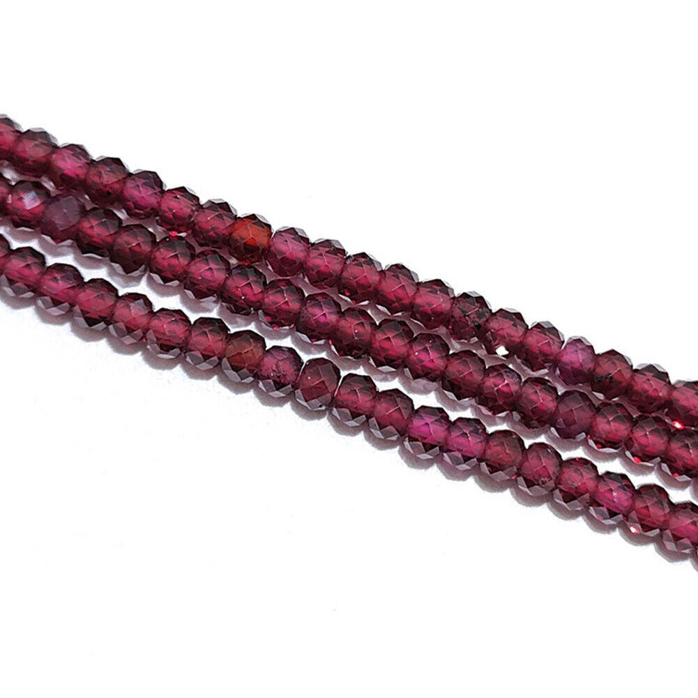 US Natural Garnet Faceted Round Smooth Beads 38cm/14.96'' Strand 2mm 3mm 4mm