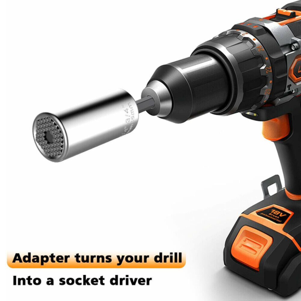 US 1-2 Pcs Universal Socket Wrench Repair Kit Power Drill Adapter Alligator Grip