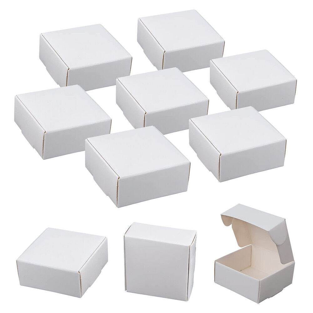 US 50-100 Pack Mini Kraft Jewelry Gift Packing Coin Candy Ornaments Favor Boxes