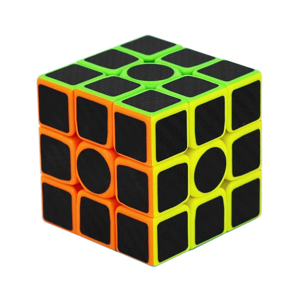 US 1-2 Pc Full Sized Speed Cube Carbon Fiber 3x3 Rubix Magic Puzzle Twist Toy