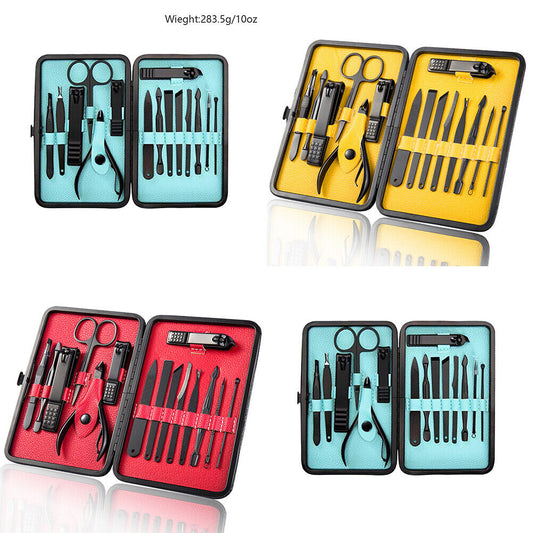 US 15 Piece Manicure Pedicure Nail Care Set Cutter Cuticle Clippers Kit