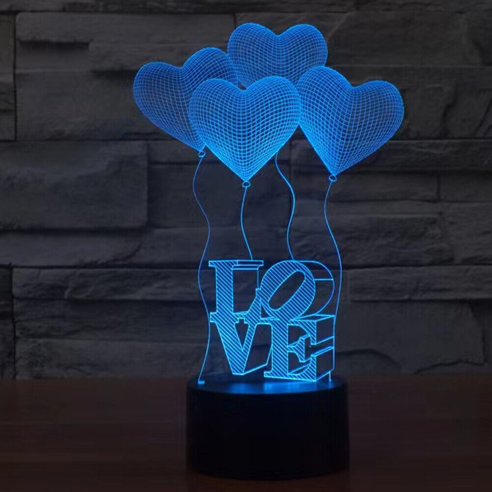 US 1-2 Pack LED Light Gift for Her Girlfriend Wife Woman Love Heart Birthday