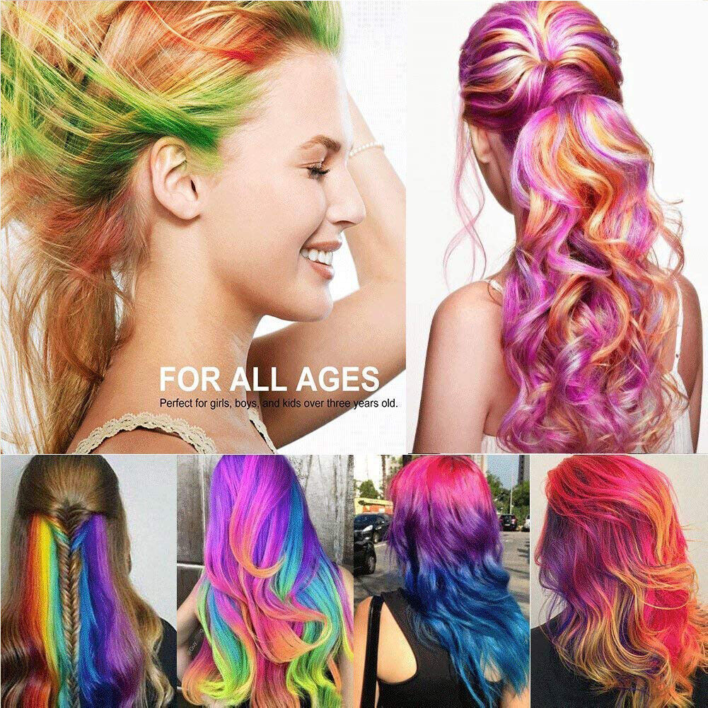 US 12-24 Color Set Temporary Hair Chalk Set Washable Color One-time Dye Kid Safe