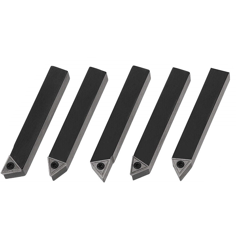 US 5 pc 1/2" Lathe Indexable Carbide Insert + Turning Tooling Bit Holder Set