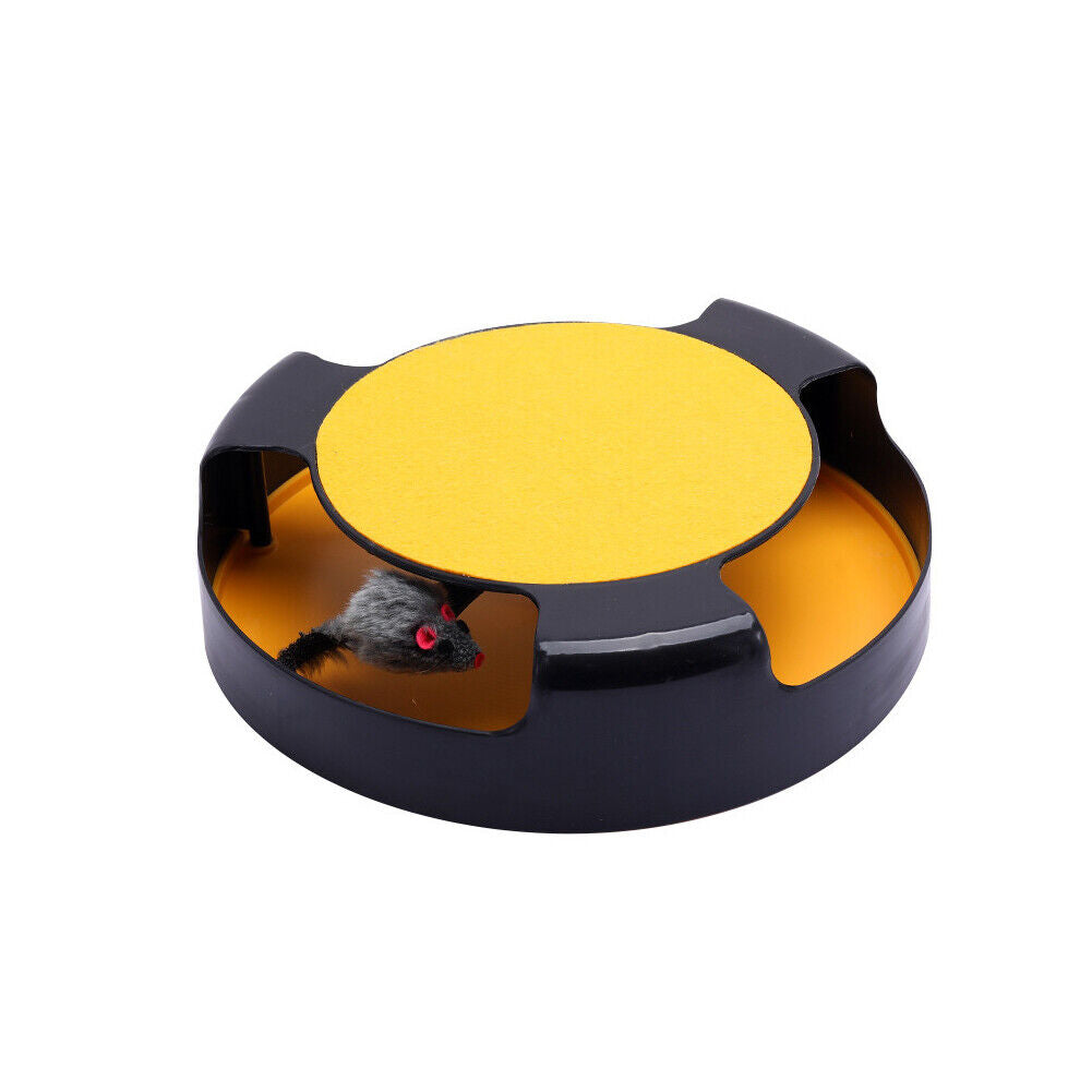 US 1-2 Pack Interactive Toys Cats Mouse Moving Round Scratch Pad Pet Fun Kitten