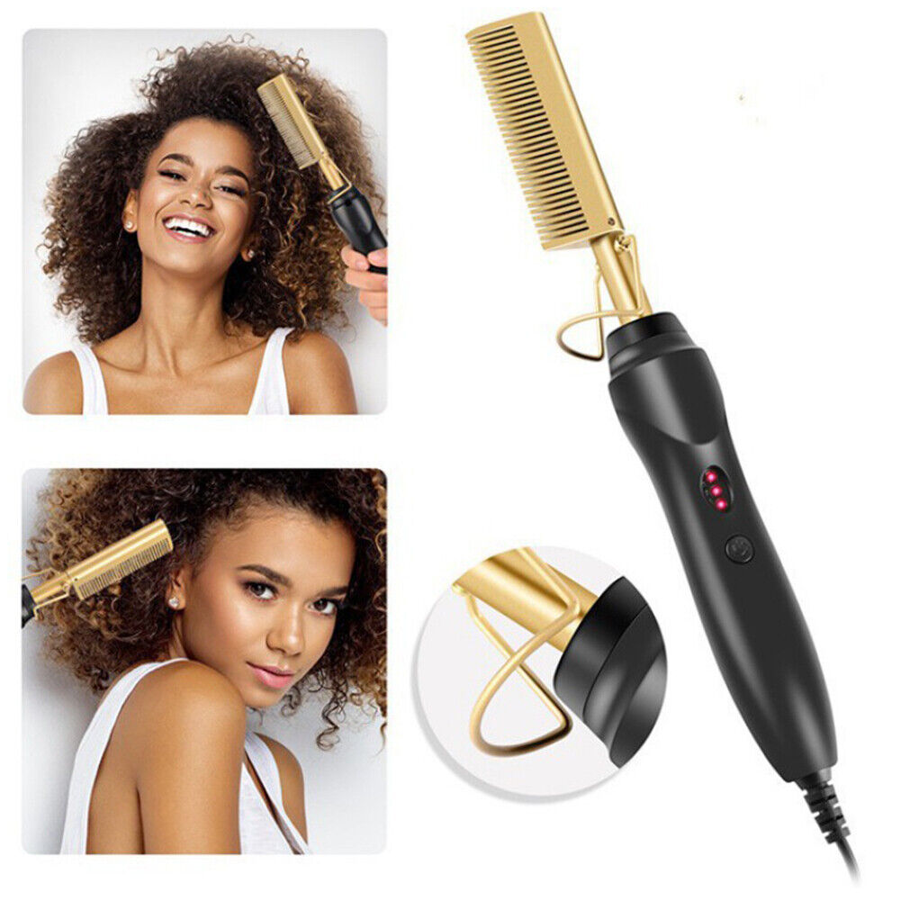 US 1-2 Pack Hair Straightener Electric Heating Portable Travel Anti-Scald Beard