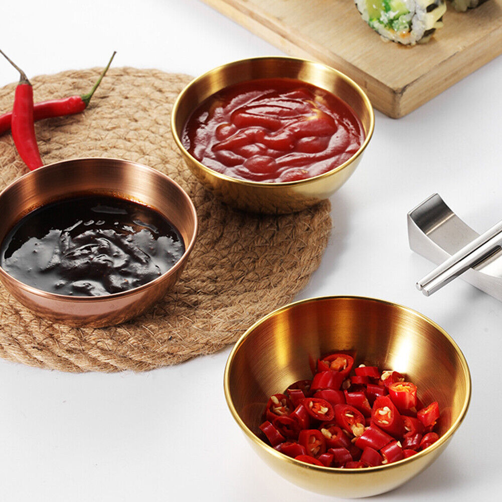 US 8-16 Pc 3.2” Stainless Steel Sauce Dish Saucers Dipping Bowl Appetizer Plates