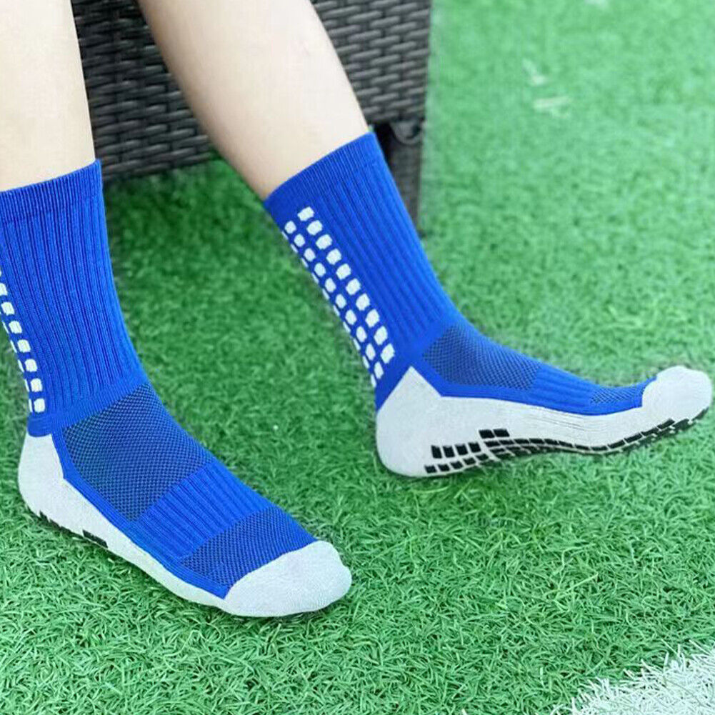 US 4-8 Pair Sport Socks Anti Slip Grip Soccer Football Basketball Sock Premium