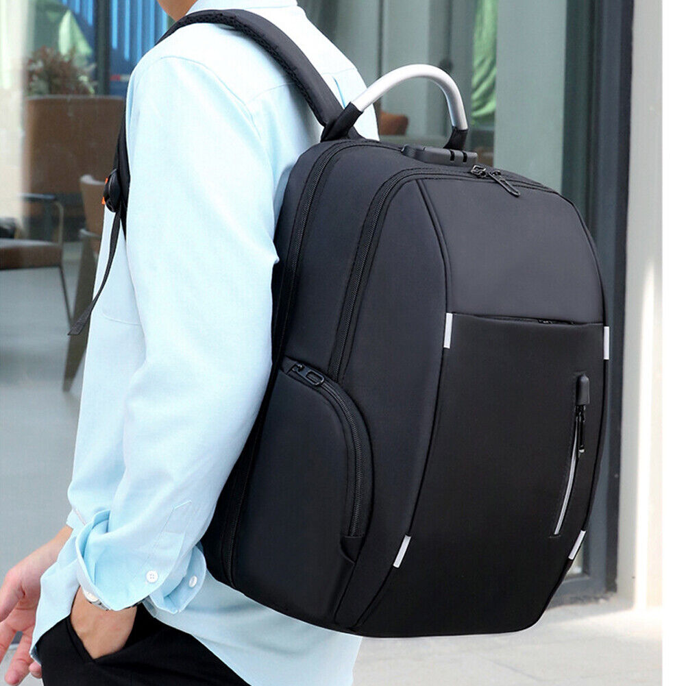 US Men Anti Theft X Large 17.3" Laptop Backpack USB Travel School Business Bag