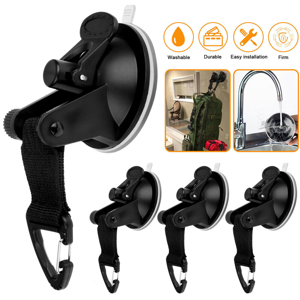 US 4-8 Pack Heavy Duty Suction Cup Tie Downs w/Hooks Lock Holder Set Car Camping