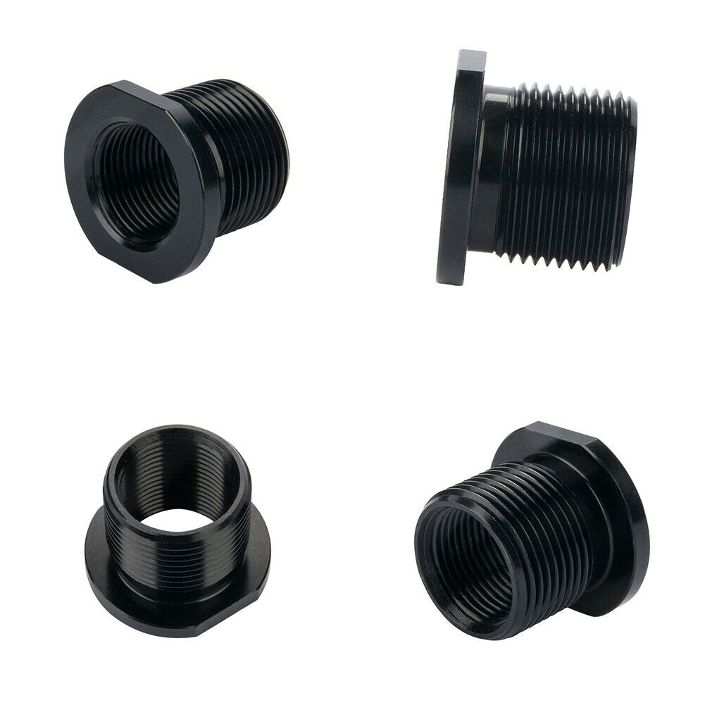US 1-2Pc Black Stainless Steel Muzzle Converter 1/2x28 TPI to 5/8x24 TPI Washer