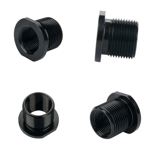 US 1-2Pc Black Stainless Steel Muzzle Converter 1/2x28 TPI to 5/8x24 TPI Washer