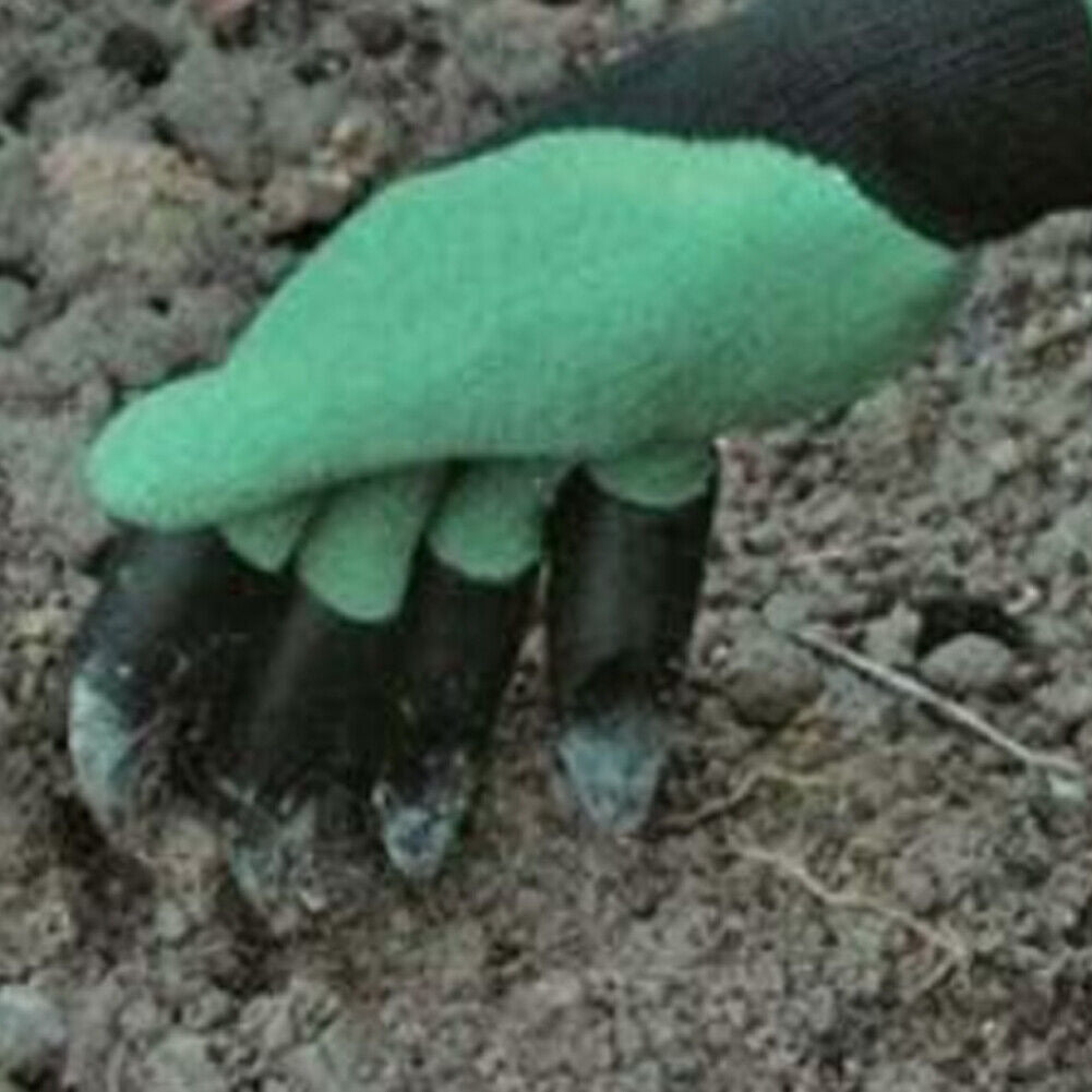 US 2-4Pairs Gardening Digging Planting Pruning Tools 4 Claws Garden Genie Gloves