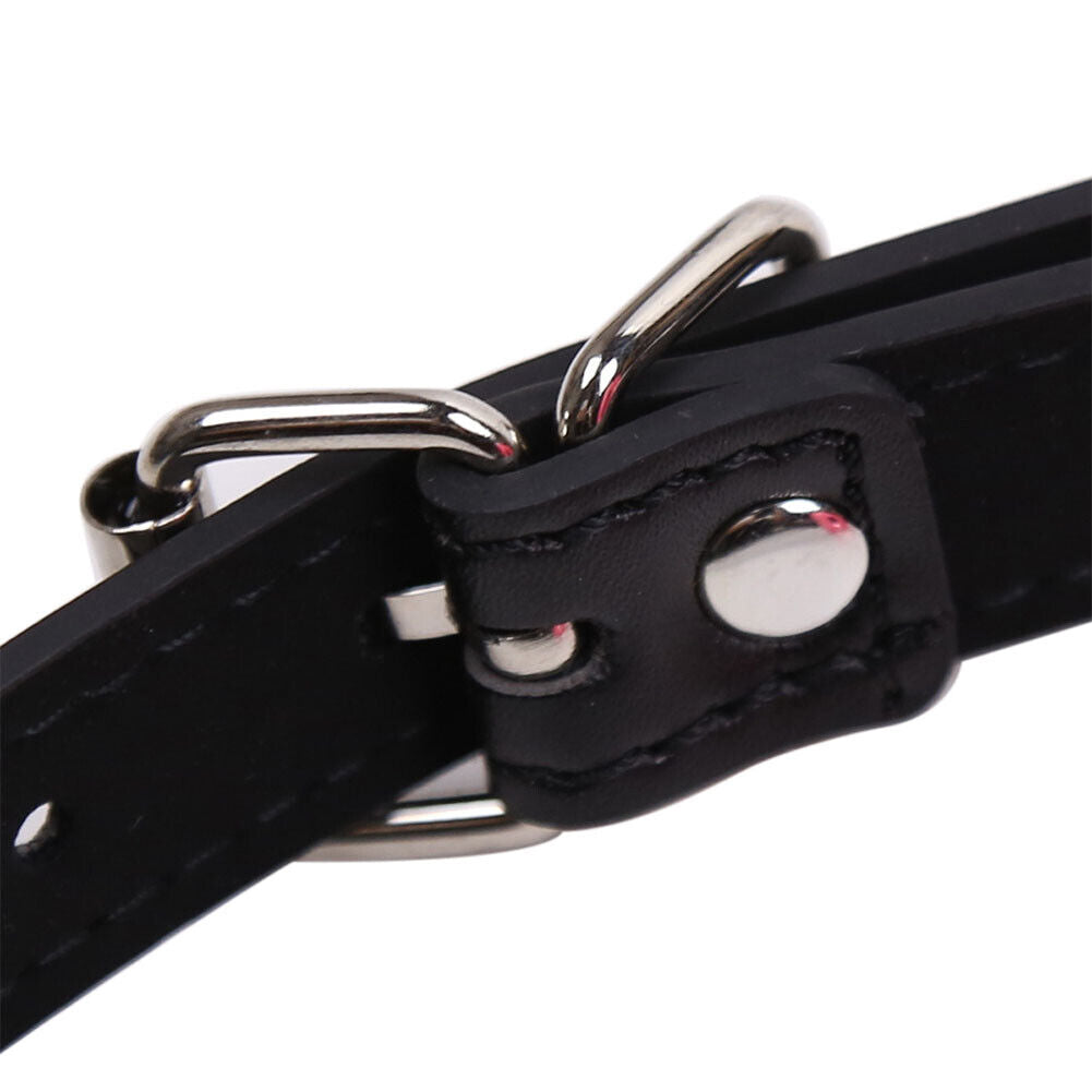 US Lips Shaped Opening O Ring Mouth Gag Silicone Buckle Leather Belt Strap BDSM